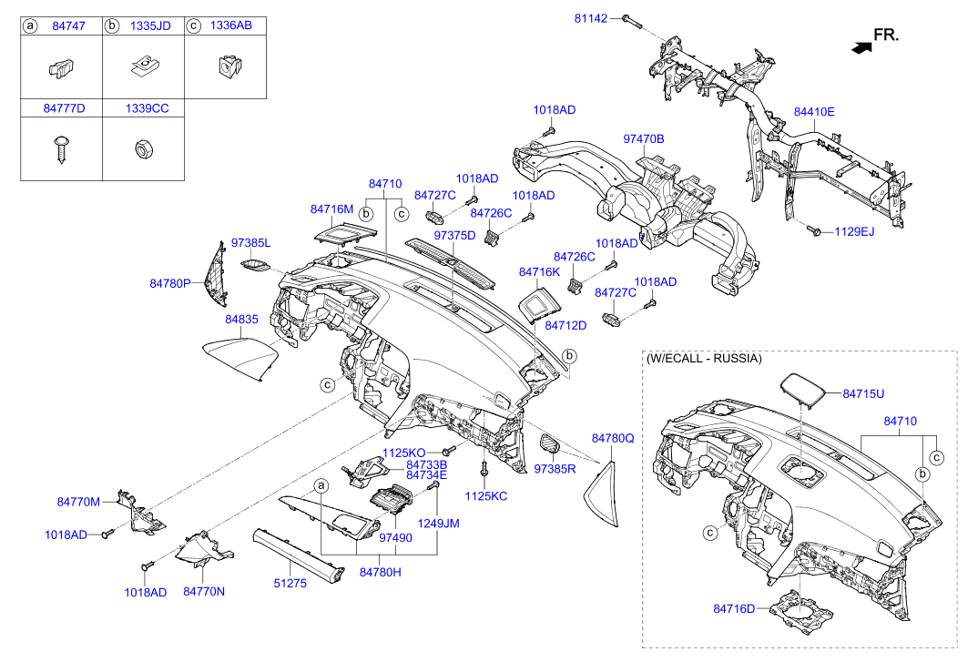 Каталог запчастей хендай элантра. 1018ad винт. Crash Pad ASSY-main. 84795bv000nvc.