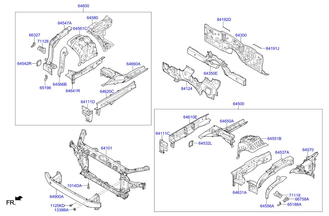 Каталог hyundai. 11254-06257b. Схема крепления радиатора HD 78. 13386-06007k. 84191g3000.